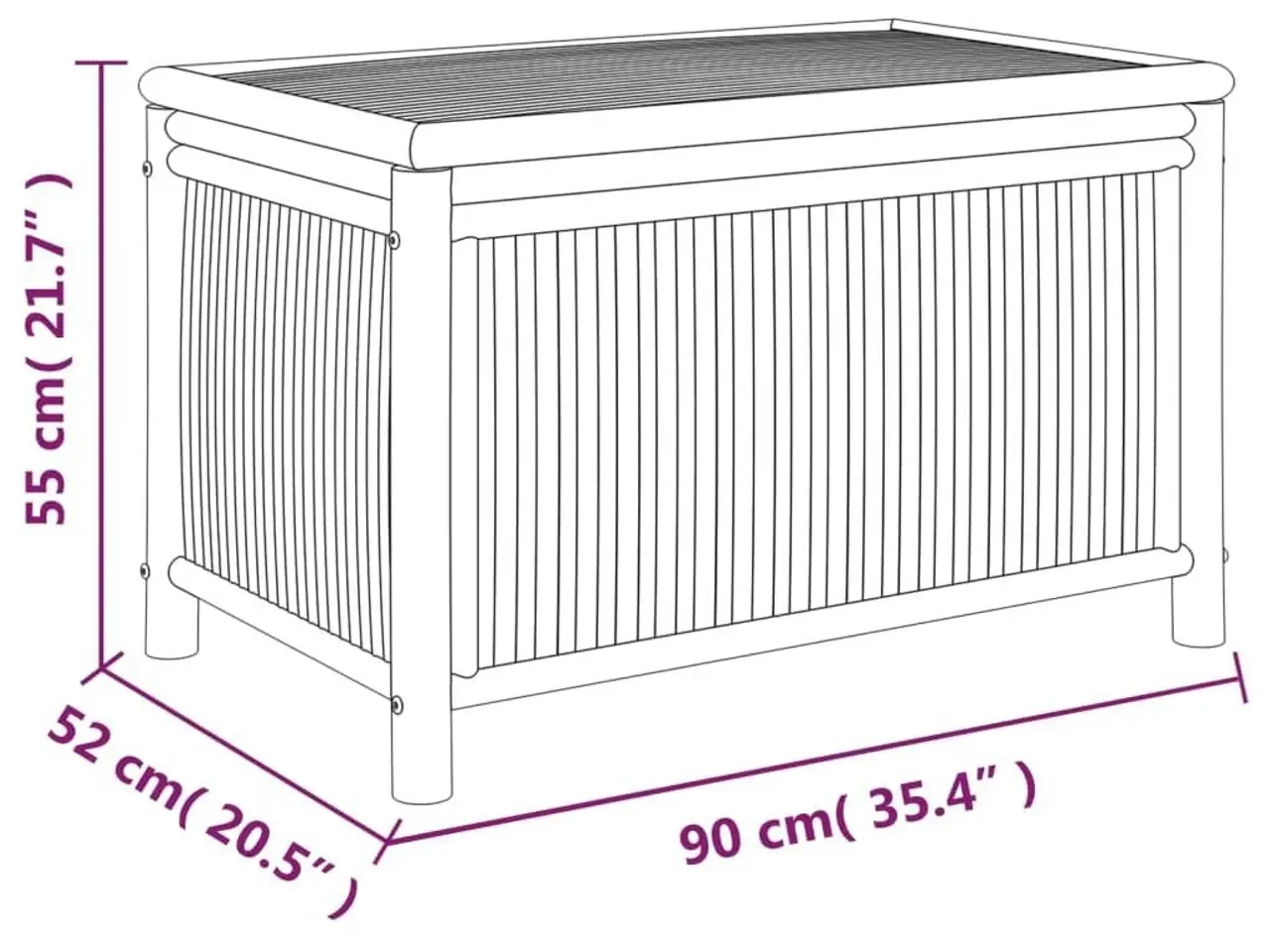 Billede 8 - Opbevaringskasse til haven i bambus - 90 × 52 × 55 cm