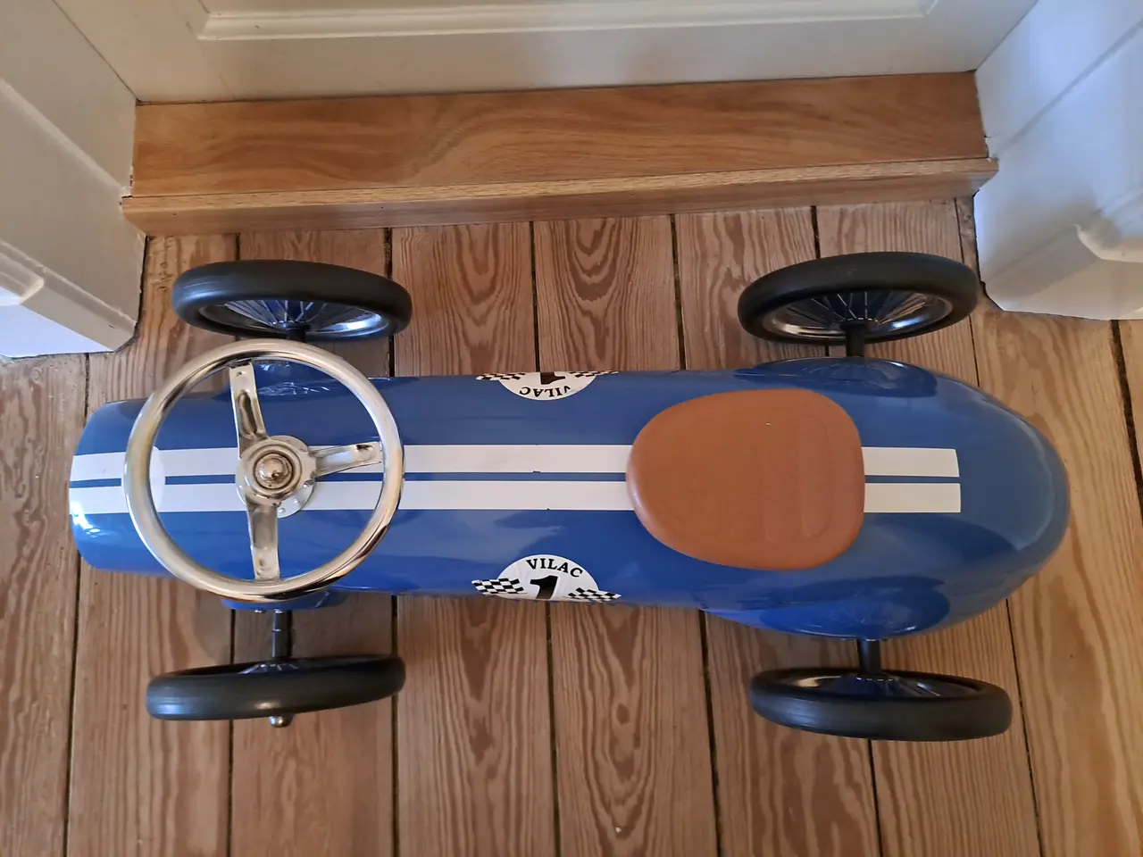 Billede 2 - Vilac - Vintage Gåbil Racer i metal, Blå