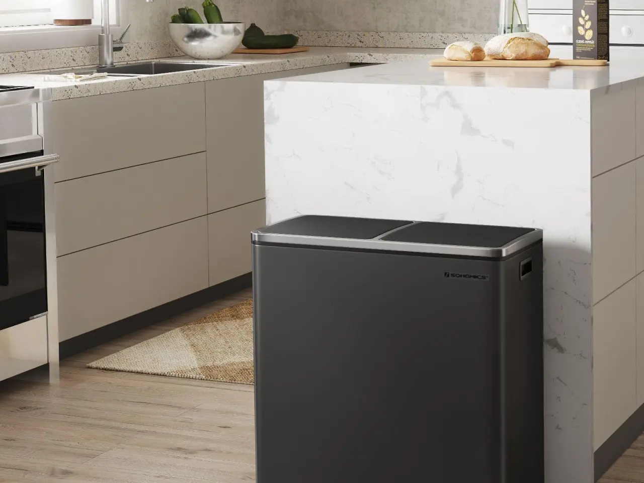 Billede 2 - Dobbelt pedalspand til affaldssortering 2 x 30 l - sort