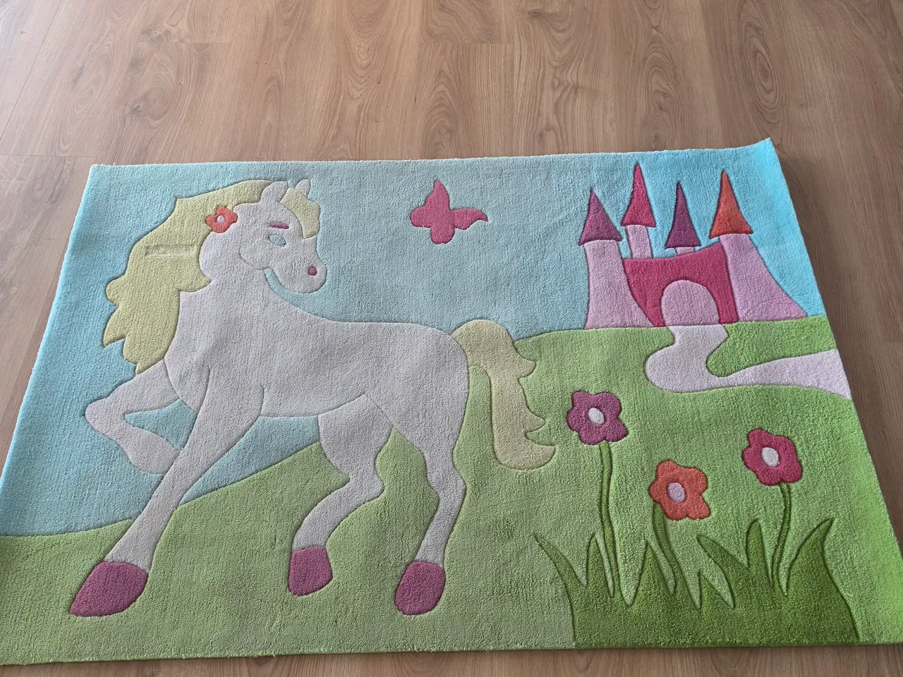 Billede 1 - Tæppe med hest/prinsesse