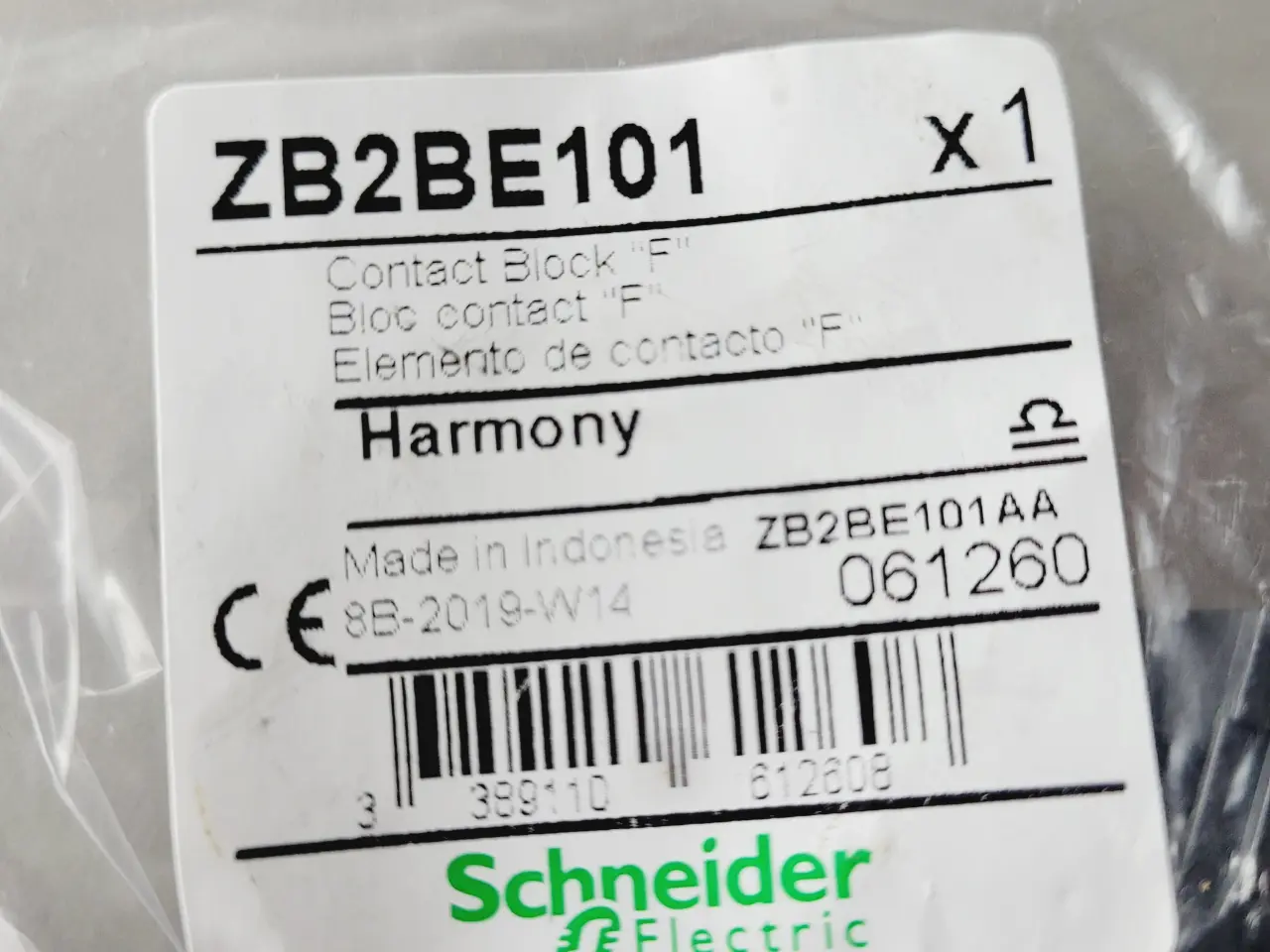 Billede 2 - ⭐️· 🟢 Schneider Electric Kontaktblok ZB2-BE101