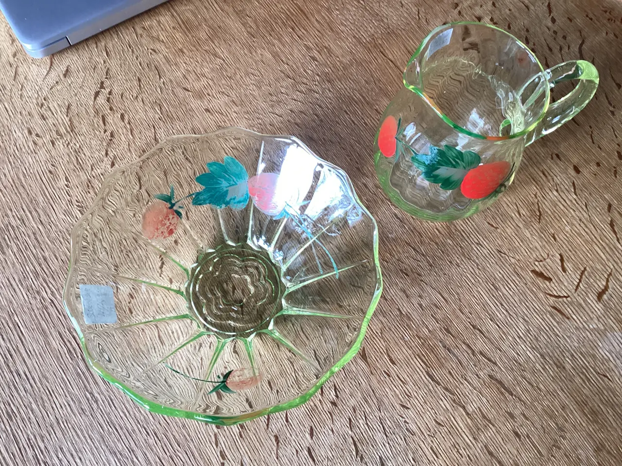 Billede 4 - Gamle jordbærstel glas og porcelæn