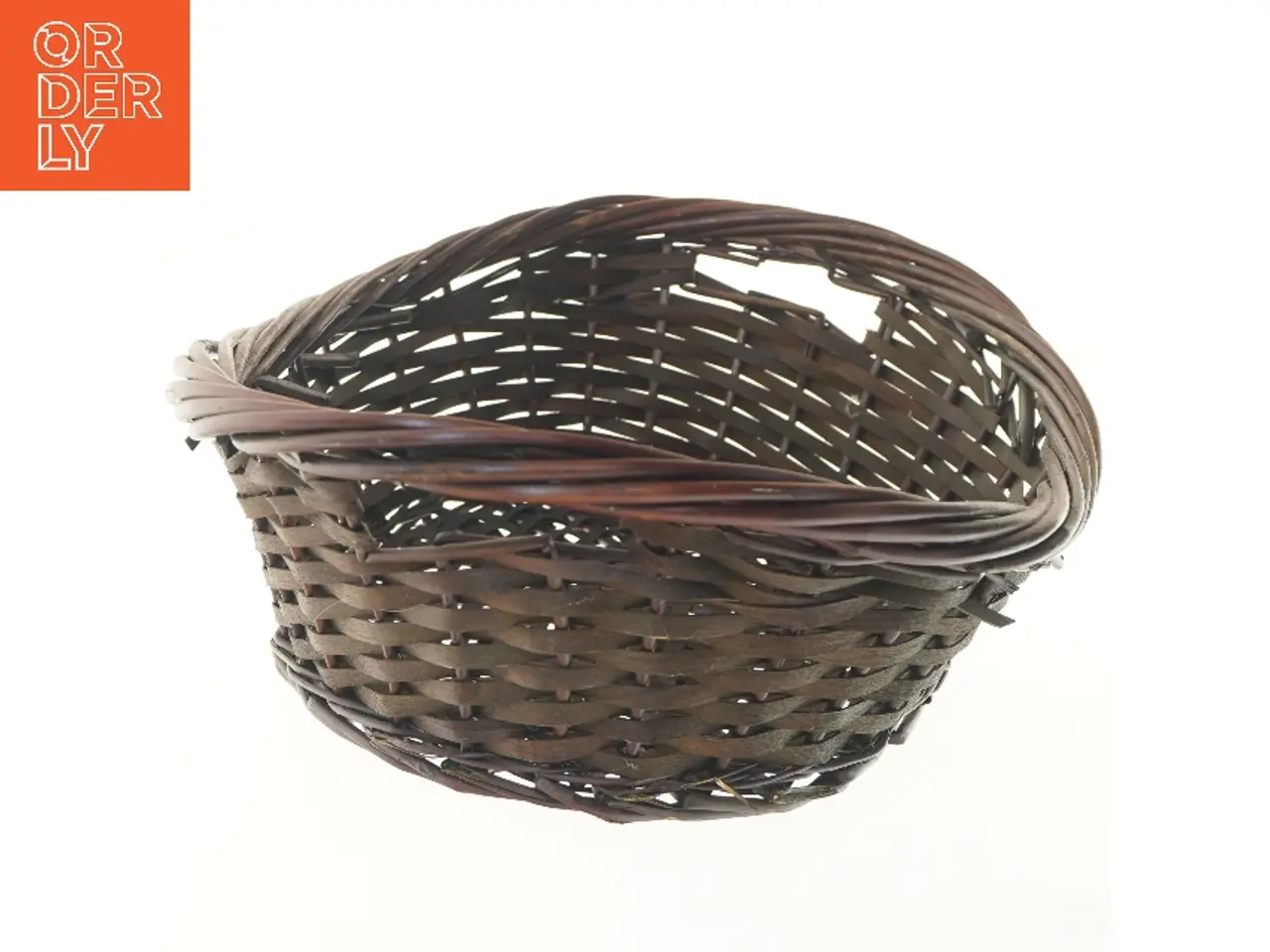 Billede 4 - oval flettekurv i brun pil (str. 50x35x15 cm)