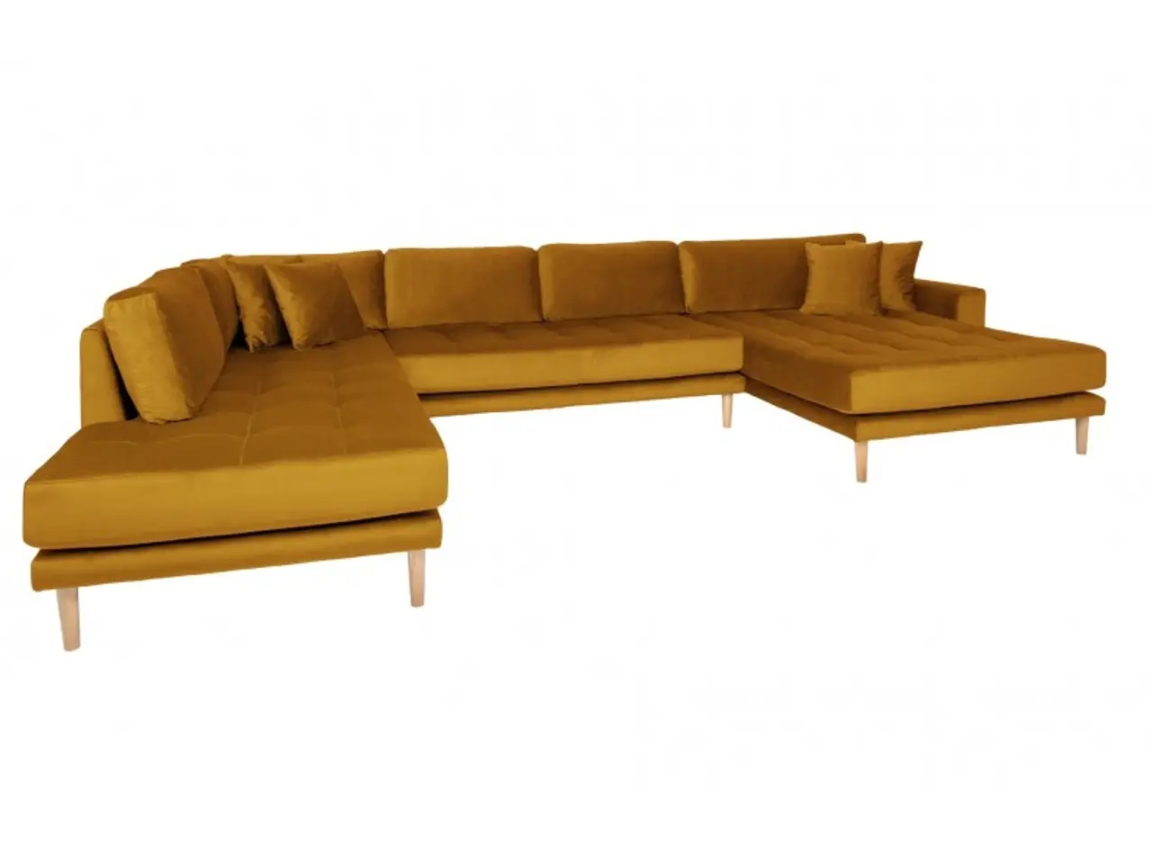 Billede 2 - Lido - Hjørnesofa med Højrevendt Chaiselong - Sennepsgul velour