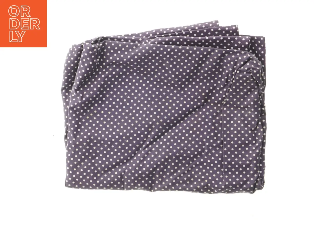 Billede 1 - Coated tekstil dug i lilla med hvide prikker (str. 214x276 cm)