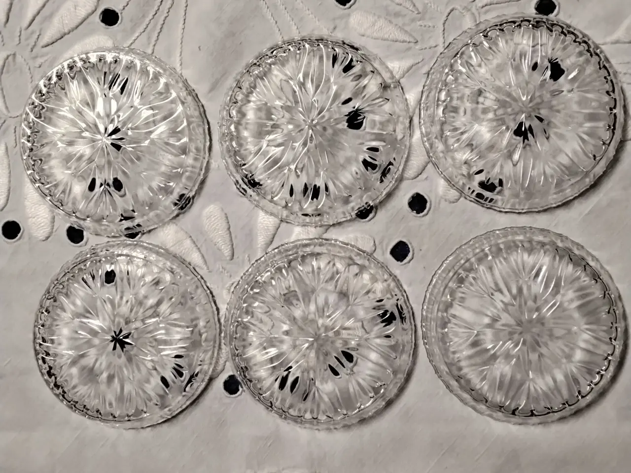 Billede 3 - 6 stk coasters / glasbakker i klar glas - Ø 7,5 cm