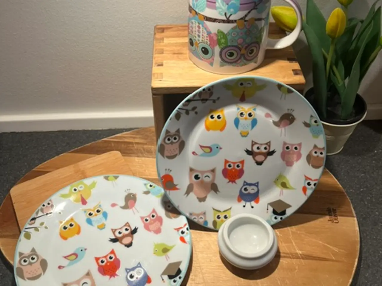 Billede 1 - 2 stk. Mariehult Sweden tallerkener - Ugle design