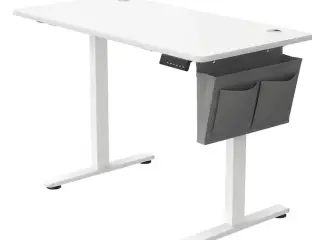 Elektrisk hæve-sænkebord 120 × 60 cm - 4 hukommelser, hjemmekontor, hvid