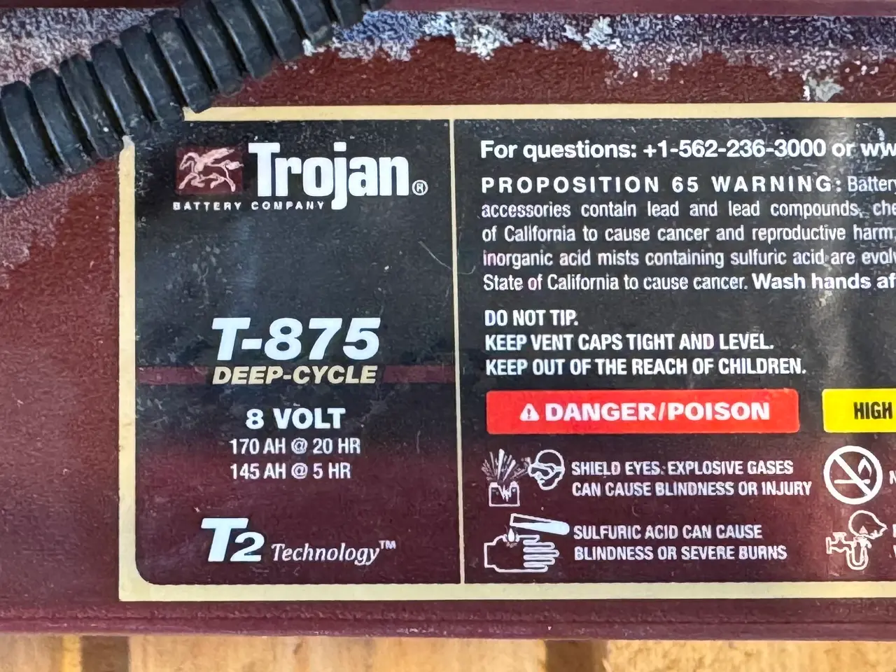 Billede 3 - Batterier til golfvogn TROJAN T-875