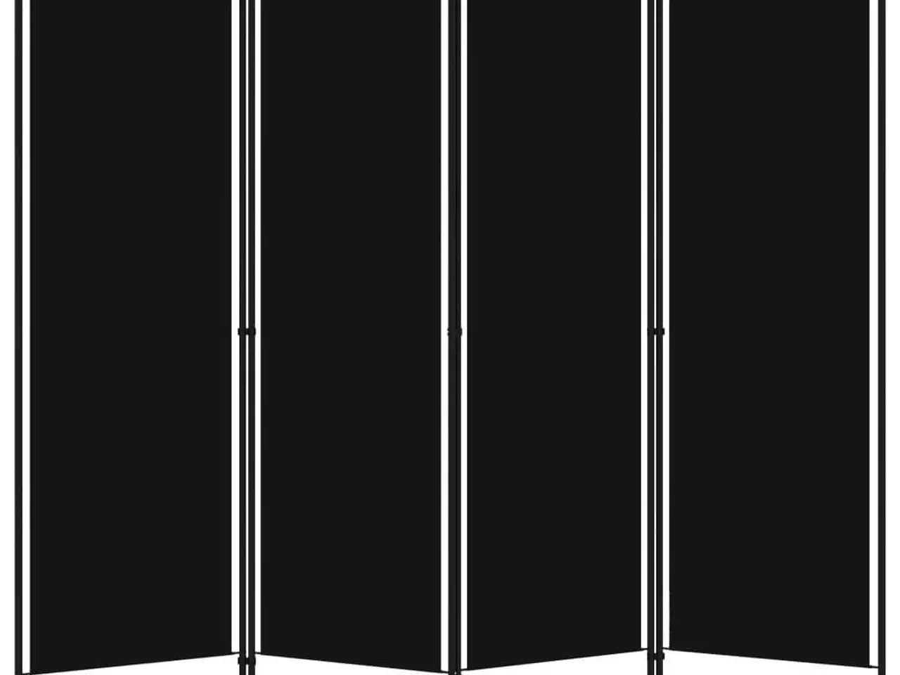 Billede 2 - 4-panels rumdeler 200 x 180 cm sort