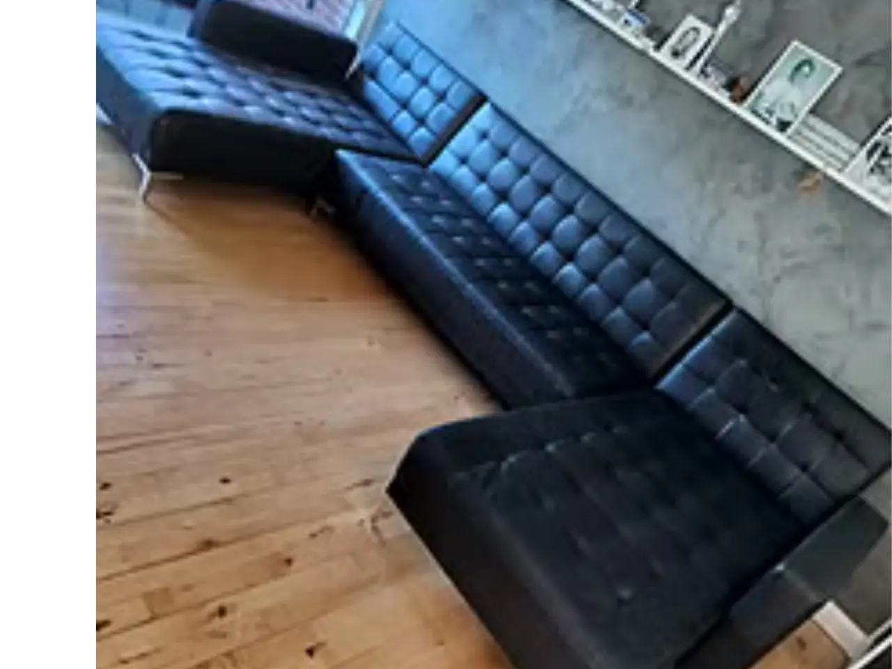 Billede 1 - Flot læder sofa med chaiselong 