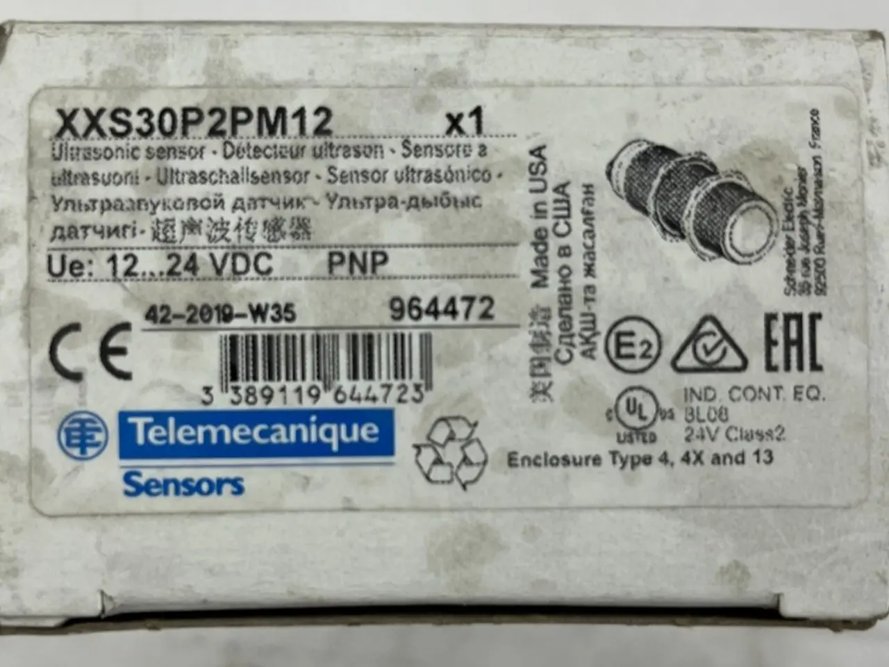 Billede 1 - Telemecanique XXS30P2PM12 Ultrasonic Sensor M30 2m