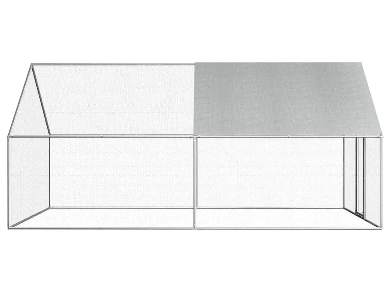 Billede 3 - Udendørs hønsebur i galvaniseret stål - 2,75 x 4 x 1,92 m