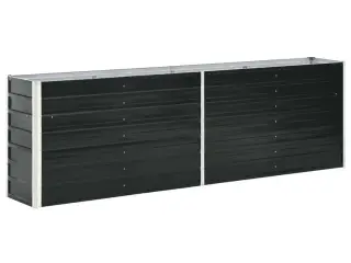 Forhøjet plantekasse 240x40x77 cm galvaniseret stål antracitgrå