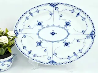 Musselmalet Halvblonde ovalt fad Porcelæn