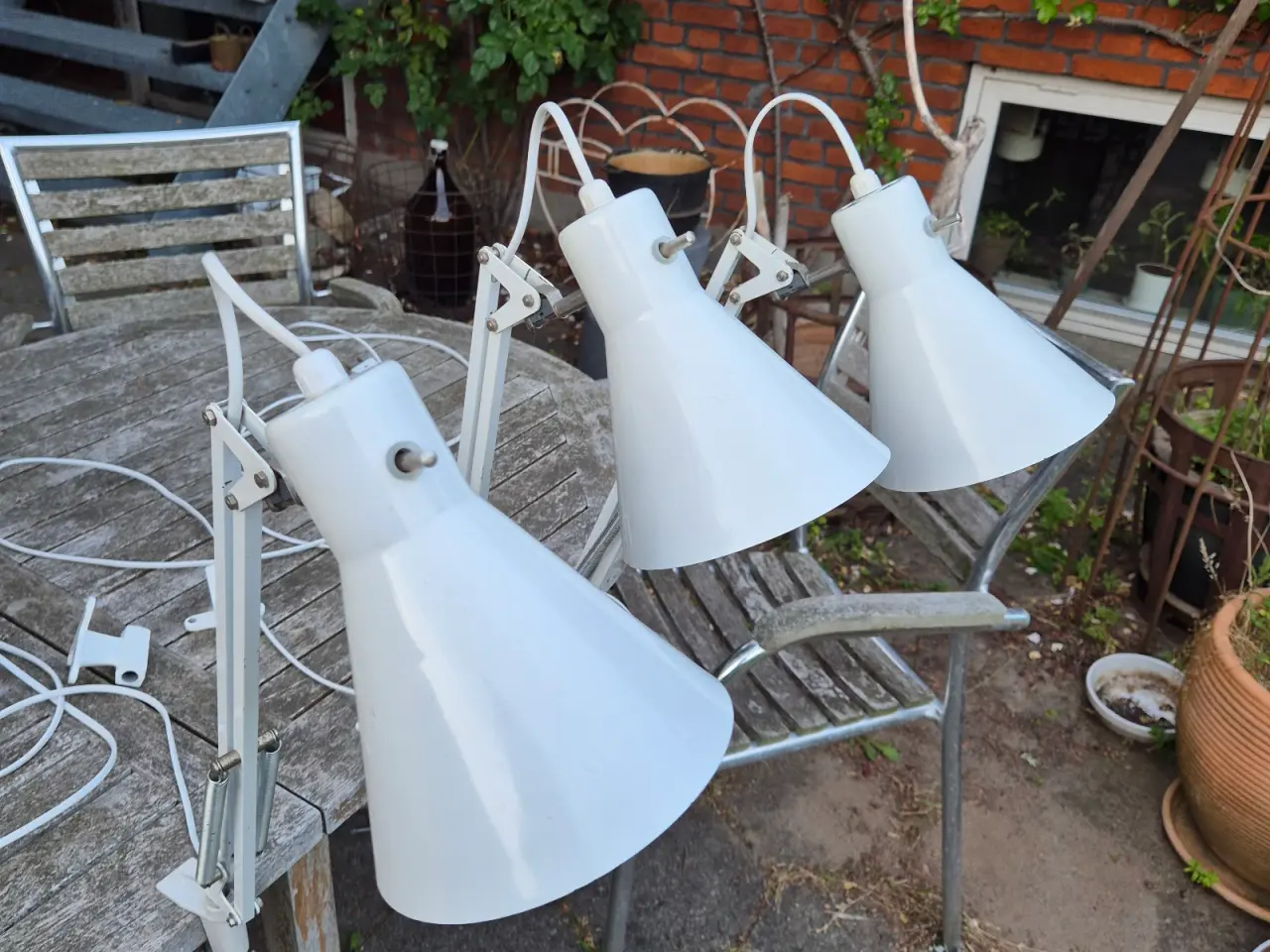Billede 2 - Kridhvide Luxo arkitektlamper til væg