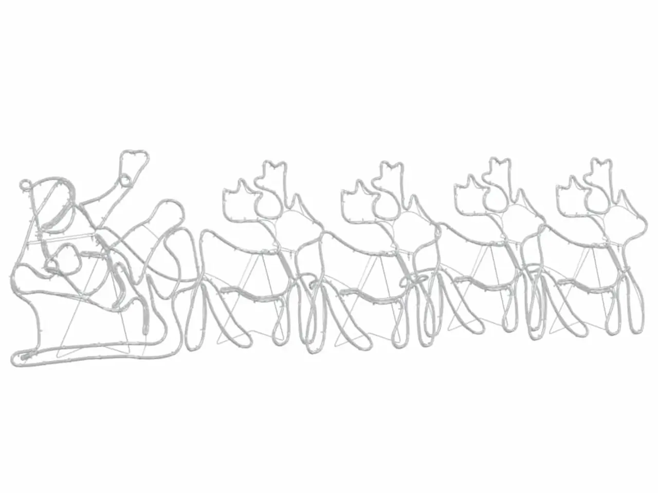 Billede 4 - LED-juledekoration med julemand og 4 rensdyr - 1224 LED'er