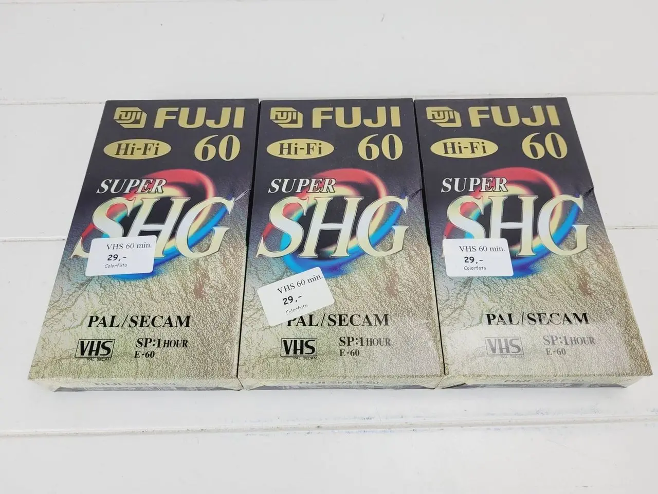 Billede 1 - UBRUGTE 3 stk Fuji 60 VHS Videobånd