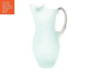 Blå glas kande (str. 28,5 cm)