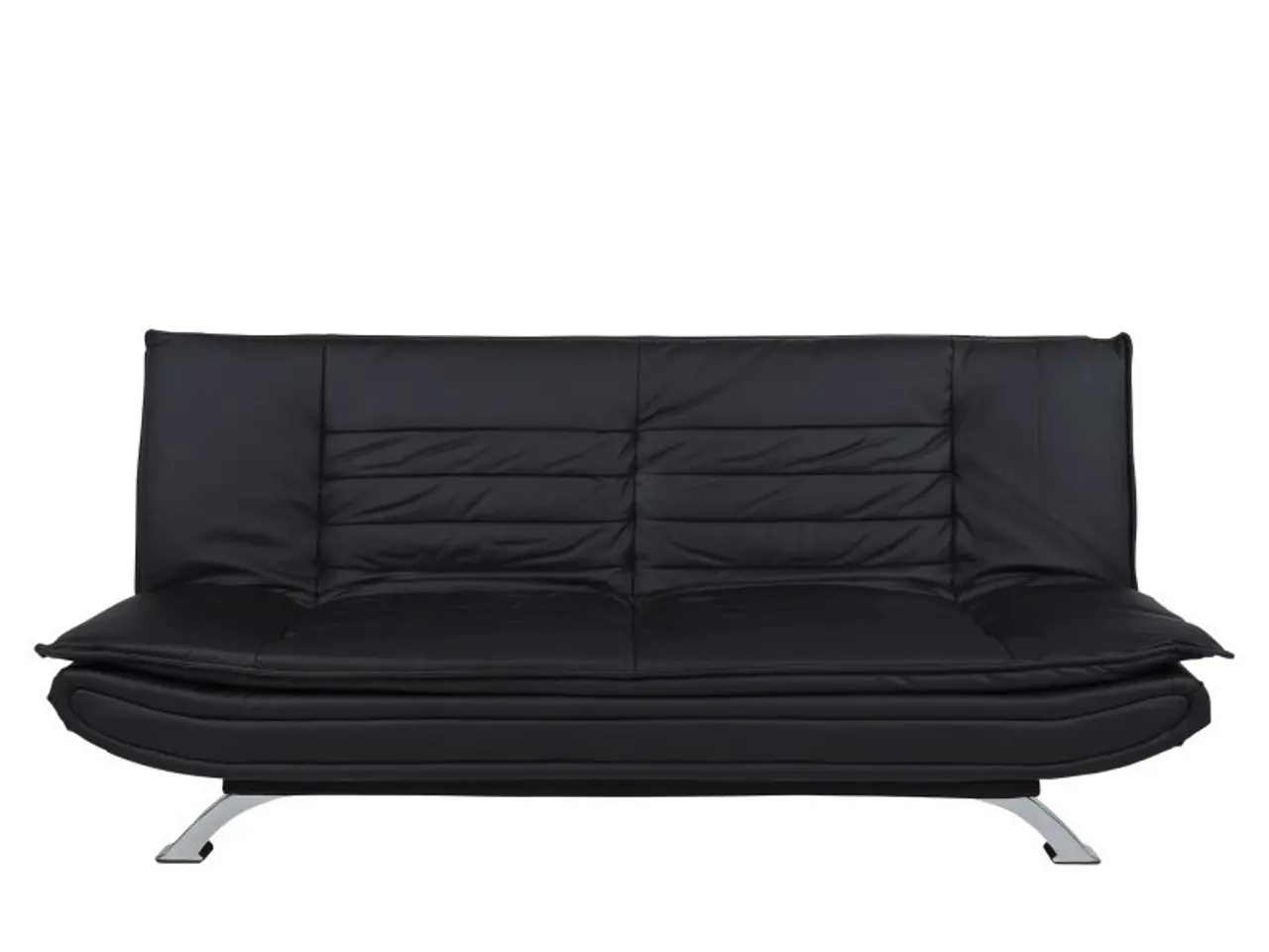 Billede 1 - Faith sovesofa læderlook sort PU200 ben metal krom L196cm