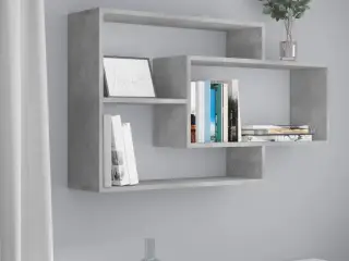Væghylder 104x20x58,5 cm konstrueret træ betongrå