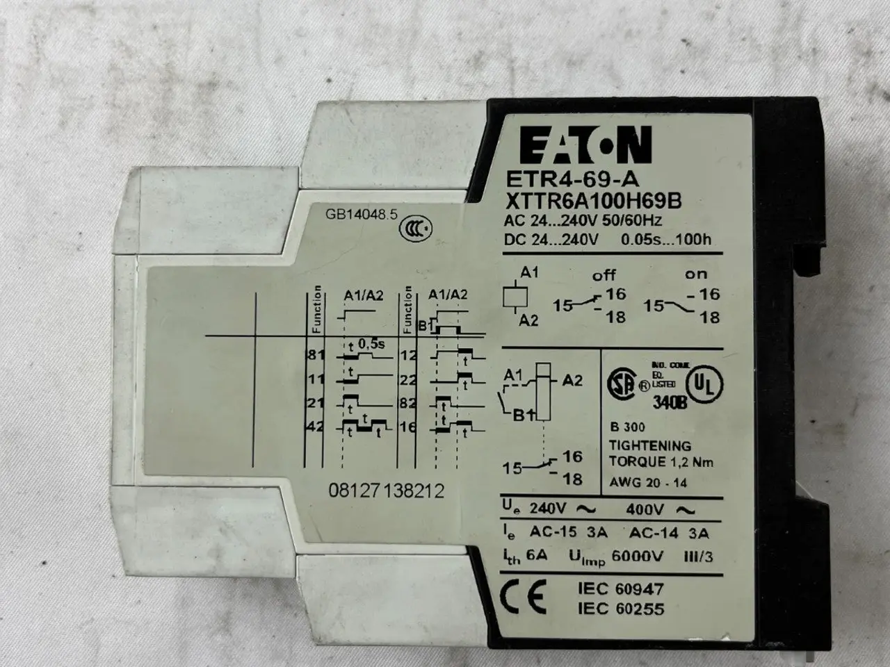 Billede 3 - Eaton ETR4-69-A Timer relæ 24-240VAC/DC 0.05s-100h