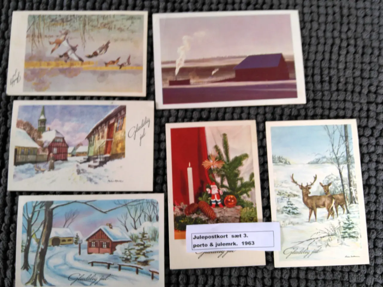 Billede 1 - 42 julepostkort med porto & julemrk. 1963 -65  