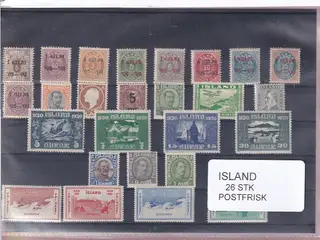 Island Samling - 26 Stk. - Postfrisk