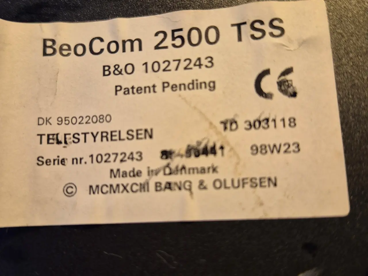 Billede 4 - Bang & Olufsen BeoCom 2500 TSS telefon