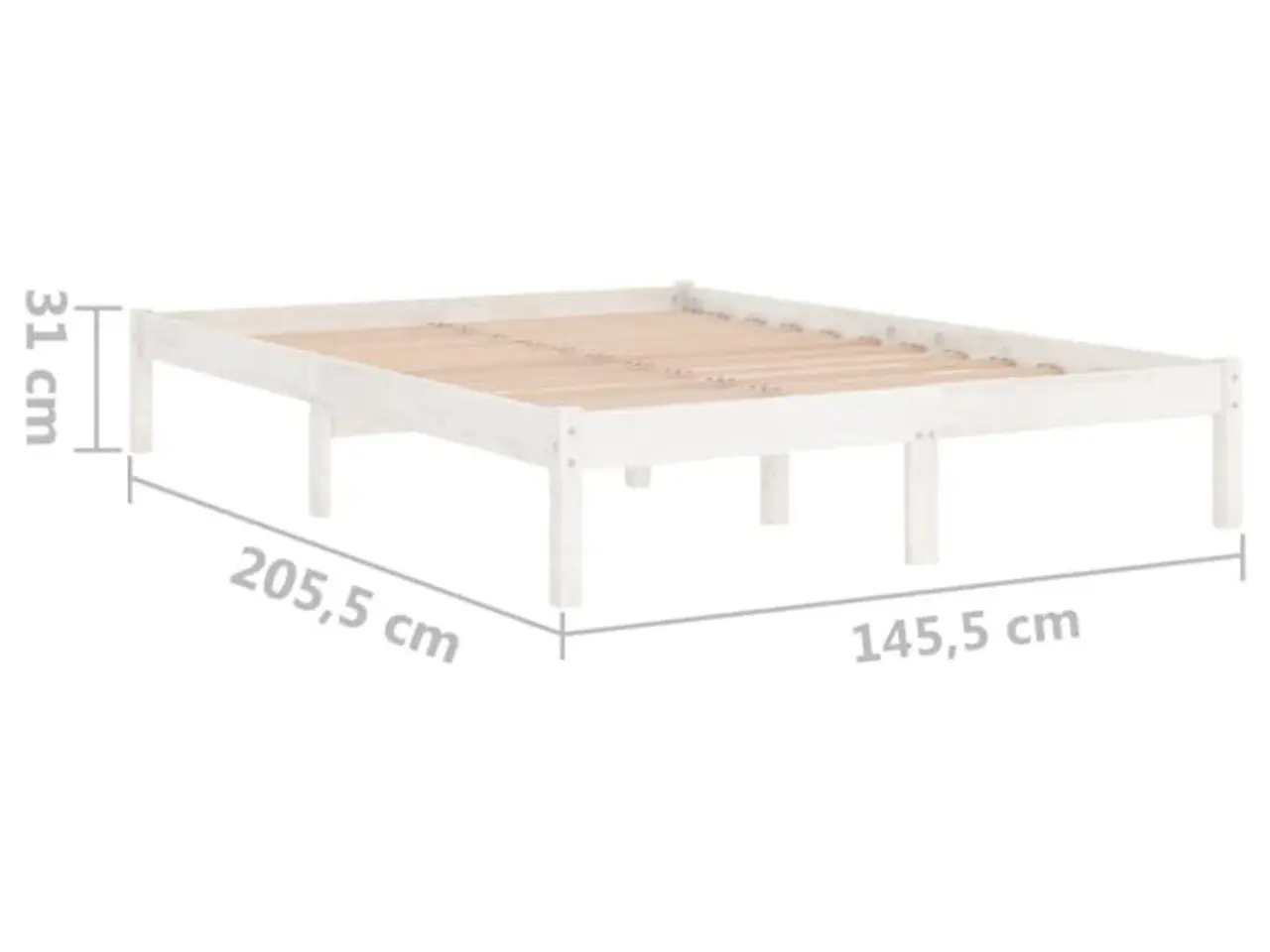 Billede 8 - Sengeramme i massivt fyrretræ 140 x 200 cm - hvid