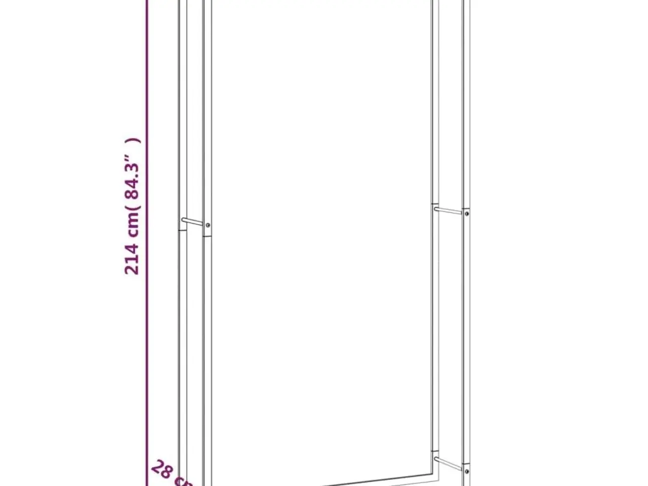 Billede 6 - Brændestativ 110x28x214 cm stål matsort