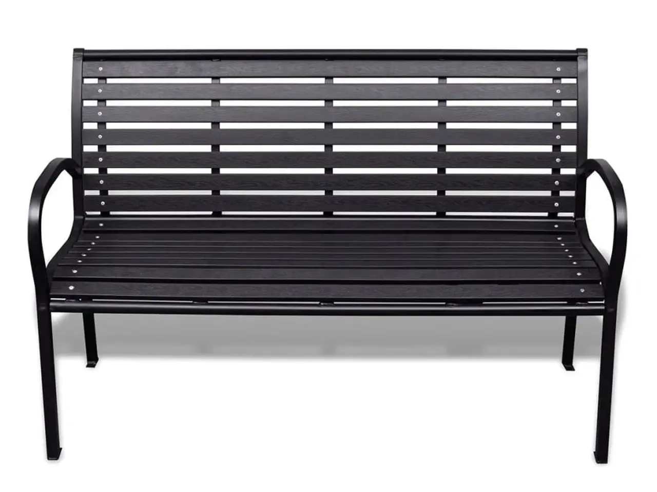 Billede 2 - Havebænk 125 cm i stål og WPC - sort