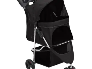 Foldbar hundeklapvogn 80x46x98 cm oxfordstof sort