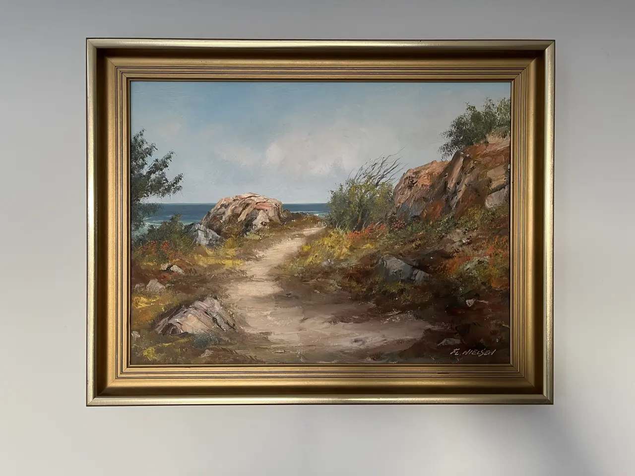 Billede 1 - Oliemaleri landskabsbilled af Flemming Nielsen.