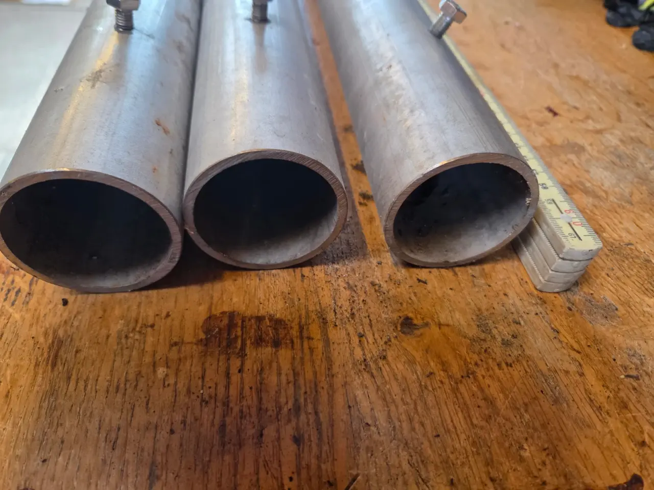 Billede 2 - 3 stk Rustfrit stål rør 60 cm
