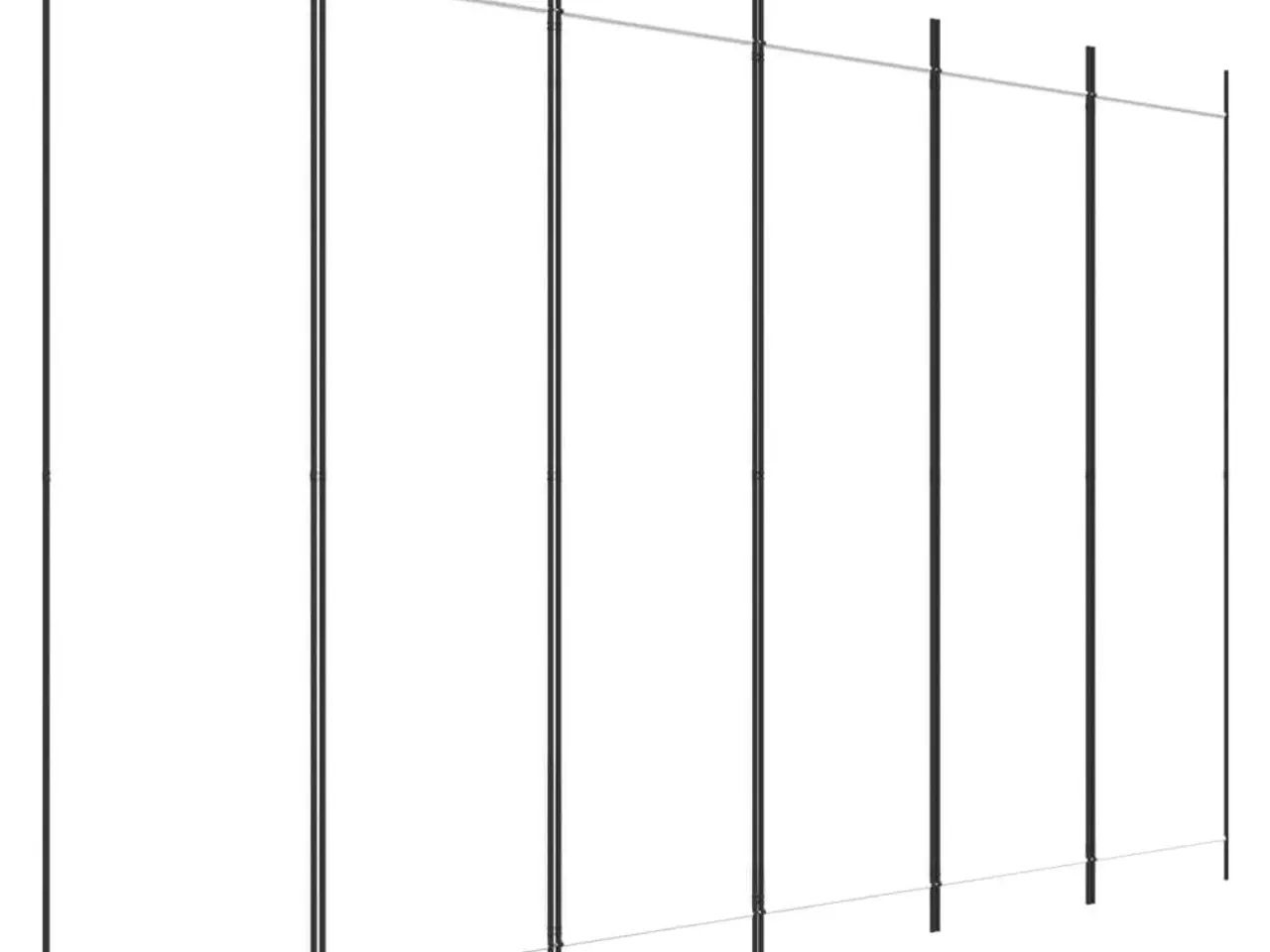 Billede 2 - 6-panels rumdeler 300x200 cm stof hvid