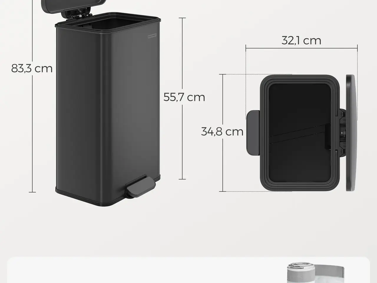 Billede 7 - Pedalspand 40 l med soft close - sort