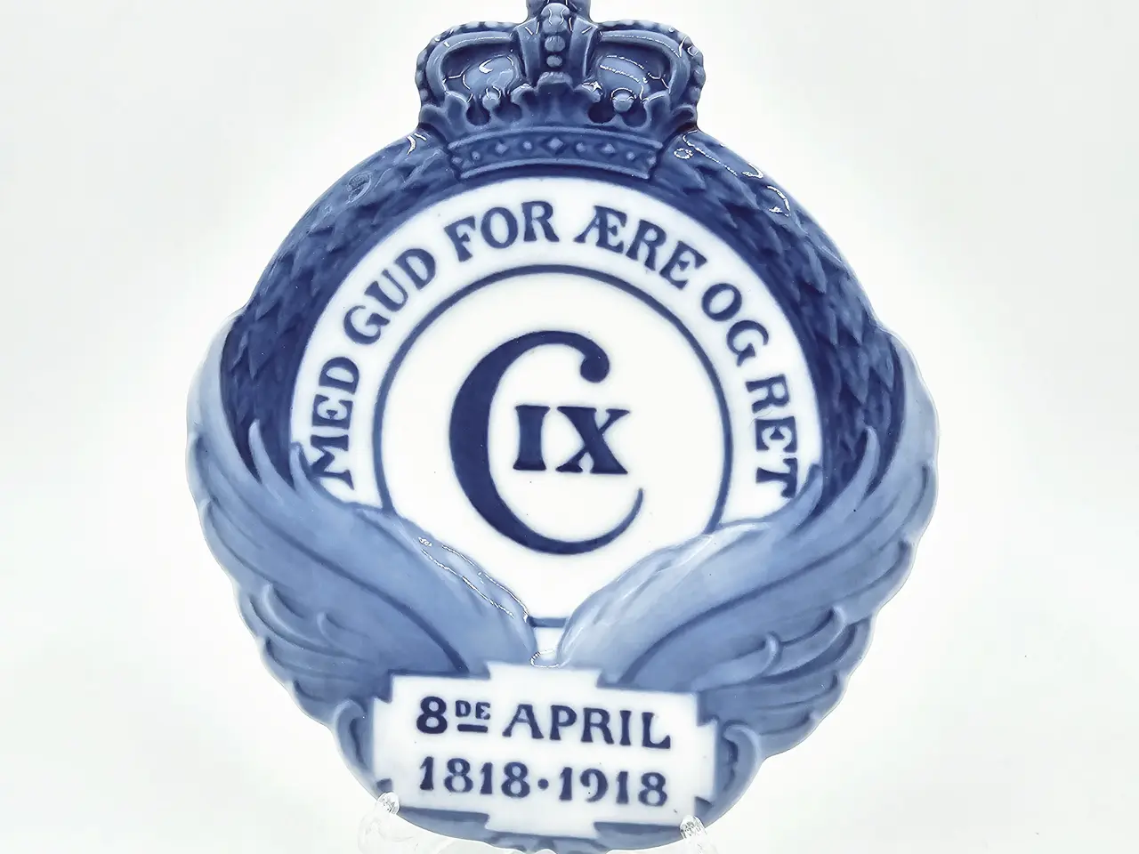 Billede 1 - Royal Copenhagen Mindeplatte 1918 Christian IX sortering 1