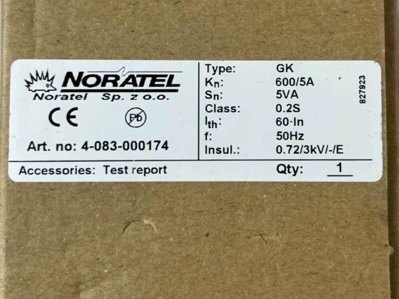 Billede 1 - Noratel GK strømtransformer 600/5A 5VA Class 0.2S