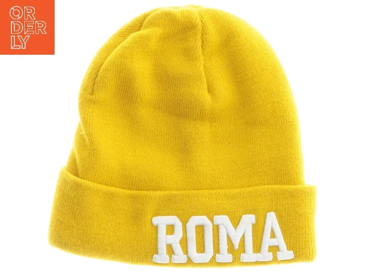 Billede 1 - Gul hue med 'ROMA' tekst (str. 24x22 cm)