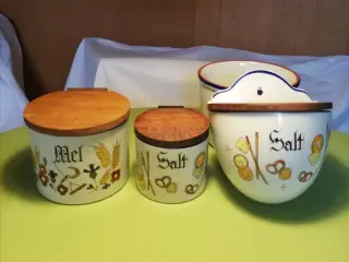 Knabstrup krukker mel og salt fra Pernilleserien