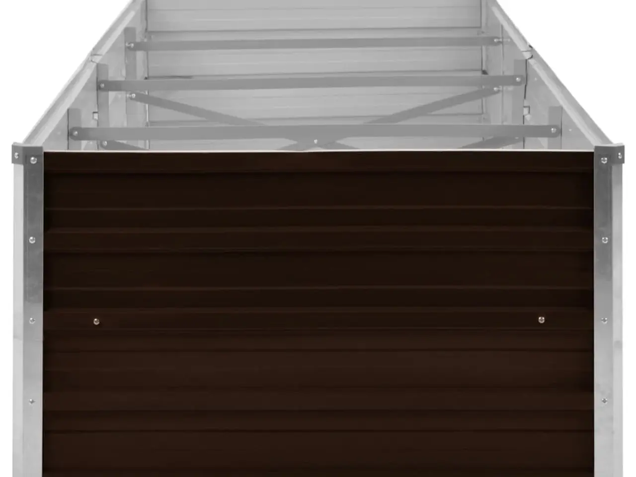 Billede 3 - Hævet plantekasse 320x80x45 cm galvaniseret stål brun