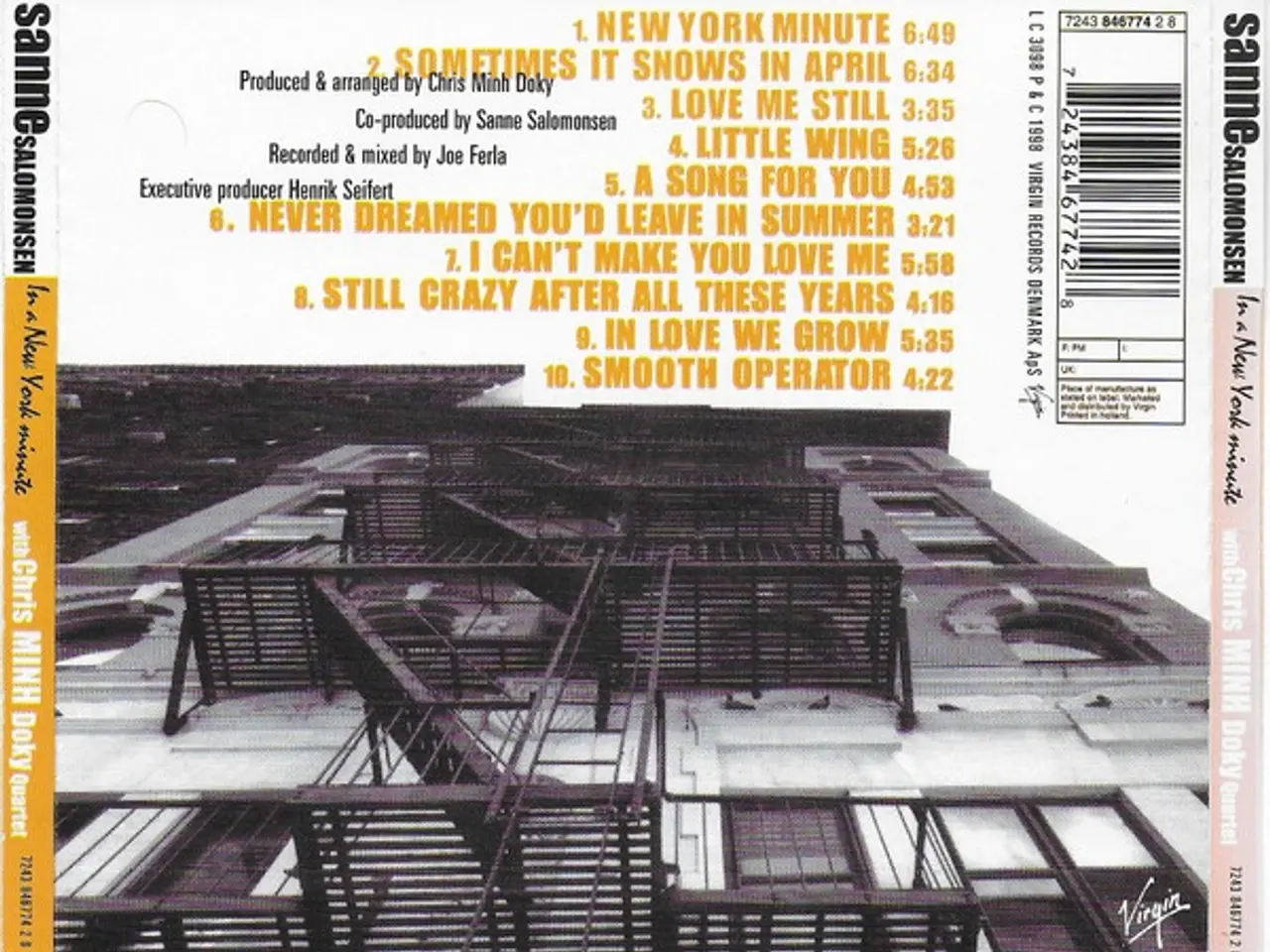 Billede 2 - Sanne Salomonsen With… – In A New York Minute – CD