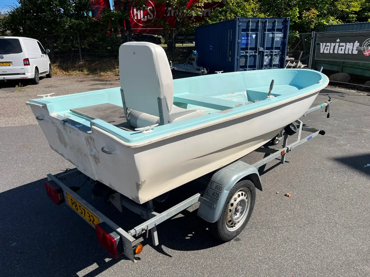 Billede 6 - 12-fods glasfiberjolle med Variant 501 bådtrailer