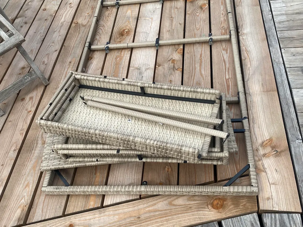 Billede 3 - Havebord 240x90, i flet og glas