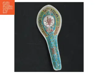 Dekorativ kinesisk porcelænsske (str. 12 cm)