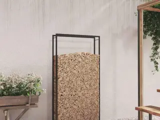 Brændestativ 110x28x214 cm stål matsort