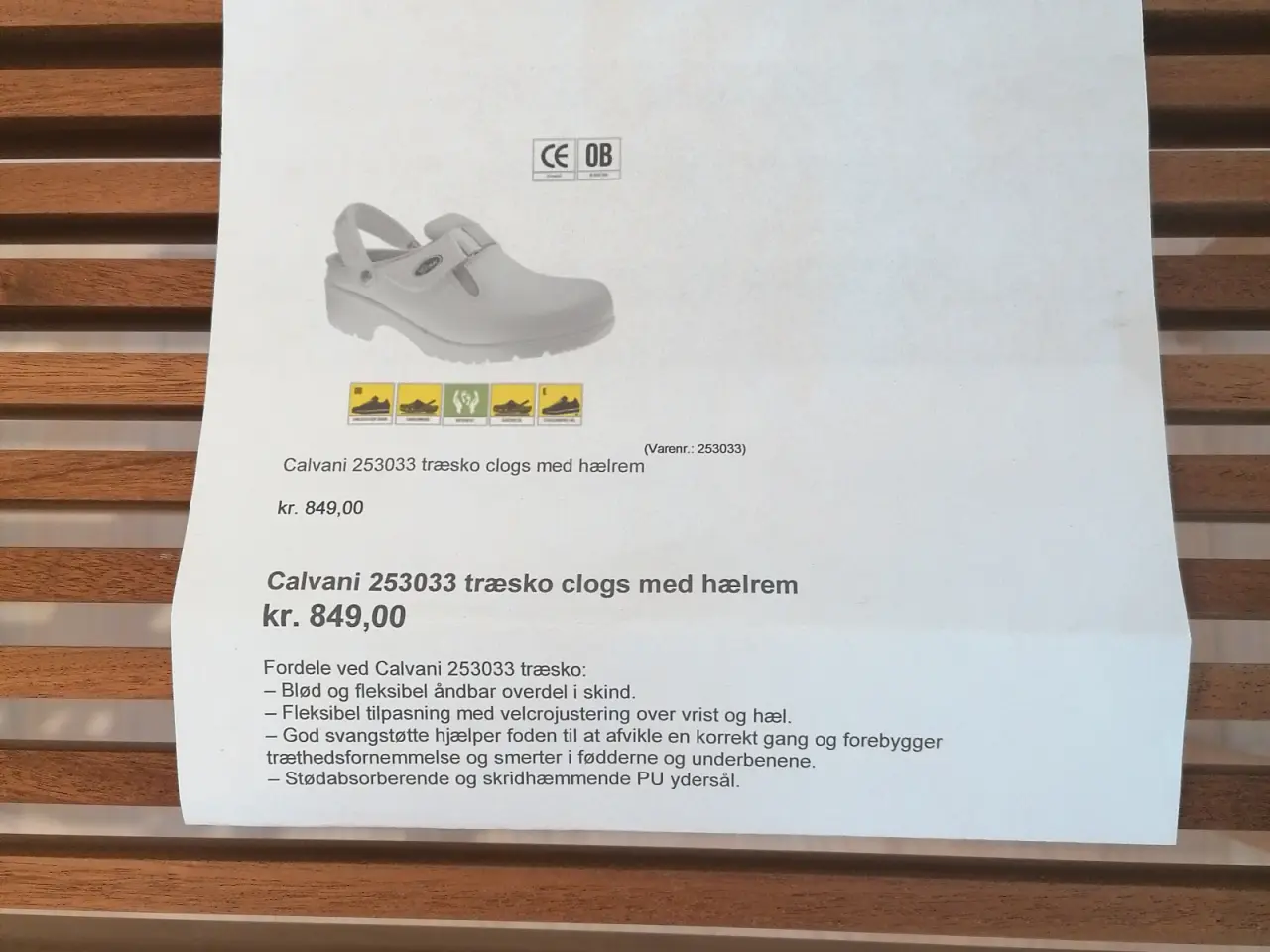 Billede 5 - Calvani træsko/arbejdssko med hælrem str. 42