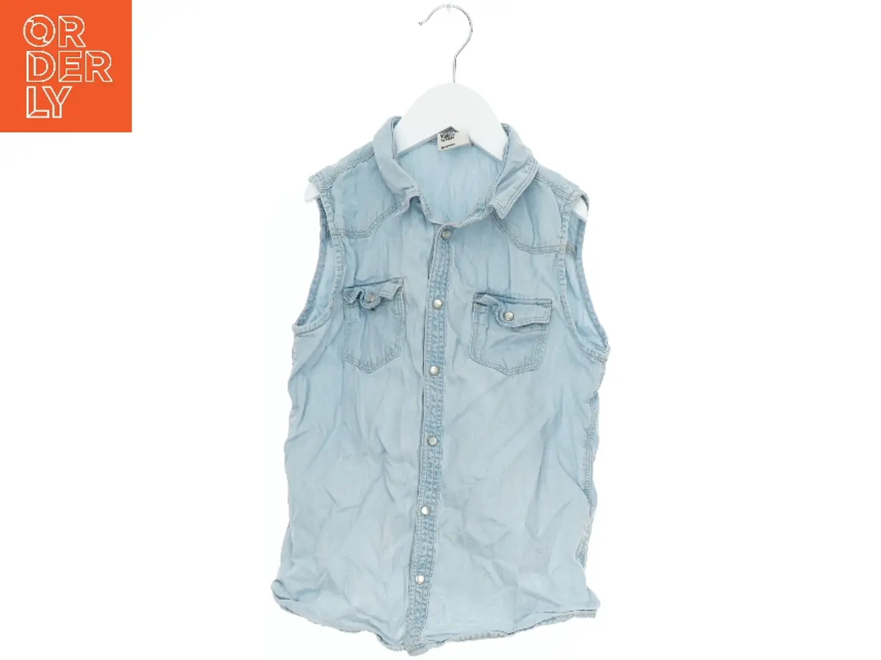 Billede 1 - Ærmeløs denim skjorte (str. 146)