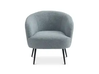 Conrad loungestol EGG BLUE stof med sort metalben